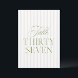 Elegant Sage Green & Beige Wedding 37 Table Number<br><div class="desc">This elegant table number features a soft beige striped background with refined sage green serif typography and subtle script accents. Designed for garden weddings, refined receptions, and timeless outdoor celebrations. Coordinates with the “Iris” Wedding Invitation Collection — click the collection link on this page to find matching items like menus,...</div>
