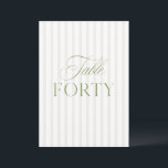 Elegant Sage Green & Beige Wedding 40 Table Number<br><div class="desc">This elegant table number features a soft beige striped background with refined sage green serif typography and subtle script accents. Designed for garden weddings, refined receptions, and timeless outdoor celebrations. Coordinates with the “Iris” Wedding Invitation Collection — click the collection link on this page to find matching items like menus,...</div>