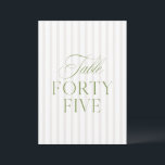 Elegant Sage Green & Beige Wedding 45 Table Number<br><div class="desc">This elegant table number features a soft beige striped background with refined sage green serif typography and subtle script accents. Designed for garden weddings, refined receptions, and timeless outdoor celebrations. Coordinates with the “Iris” Wedding Invitation Collection — click the collection link on this page to find matching items like menus,...</div>