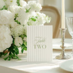 Elegant Sage Green & Beige Wedding Table Number<br><div class="desc">This elegant table number features a soft beige striped background with refined sage green serif typography and subtle script accents. Designed for garden weddings, refined receptions, and timeless outdoor celebrations. Coordinates with the “Iris” Wedding Invitation Collection — click the collection link on this page to find matching items like menus,...</div>