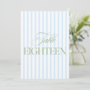 Elegant Sage Green & Blue Wedding 18 Table Number