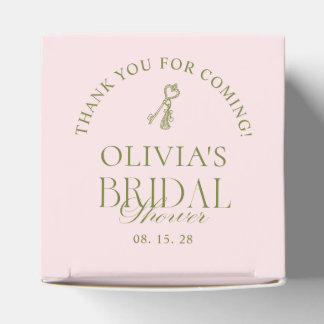 Elegant Sage Green & Blush Bridal Shower Favour Bo Box