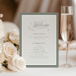 Elegant Sage Green Border | Luxe Wedding Welcome Program<br><div class="desc">These elegant,  simple white wedding welcome programs feature a sage green border and a lighter sage green and white design. There is a mix of classic text and modern calligraphy for a classy and minimalist design perfect for your timeless,  formal wedding.</div>