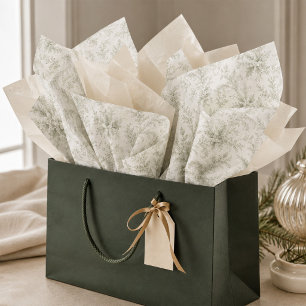 Elegant Sage Green Botanical Christmas Foliage Tissue Paper