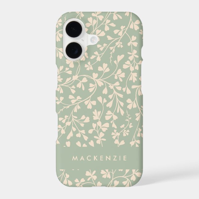 Elegant Sage Green Botanical Personalised (Back)