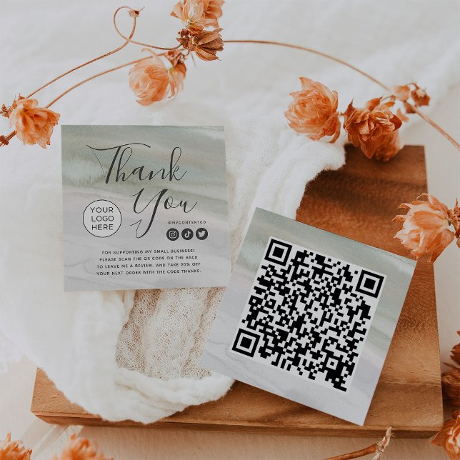 Elegant Sage Green Branding Thank You Packing Card (Creator Uploaded)