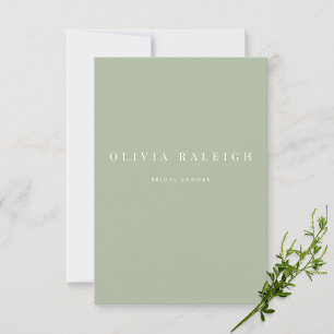 Elegant Sage Green Bridal Shower Invitation