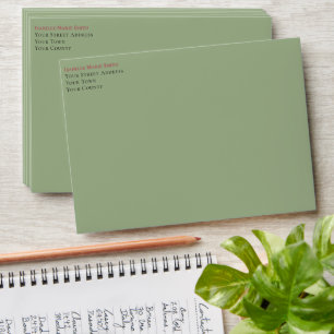 Elegant Sage Green Burgundy Floral Wedding Invite  Envelope
