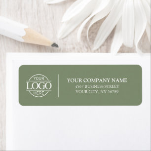 Elegant Sage Green Business Logo Return Address Label