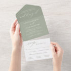 Elegant Sage Green Calligraphy Script Wedding