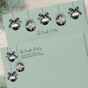 Elegant Sage Green Christmas Envelope