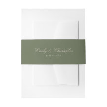 Elegant Sage Green Classic Names and Date Wedding