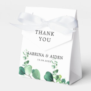 Elegant Sage Green Eucalyptus Foliage Wedding Favour Box