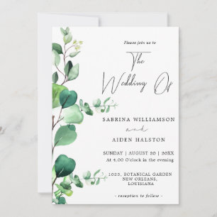 Elegant Sage Green Eucalyptus Foliage Wedding Invitation