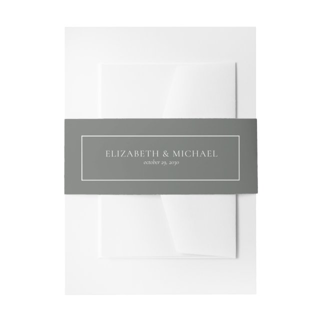 Elegant Sage Green Eucalyptus Wedding Invitation Belly Band (Front Example)