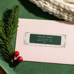 Elegant Sage Green Floral Custom Family Return Address Label