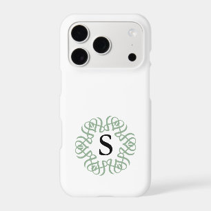 Elegant Sage Green Floral Monogram Family