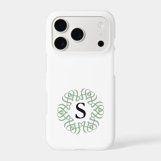 Elegant Sage Green Floral Monogram Family
