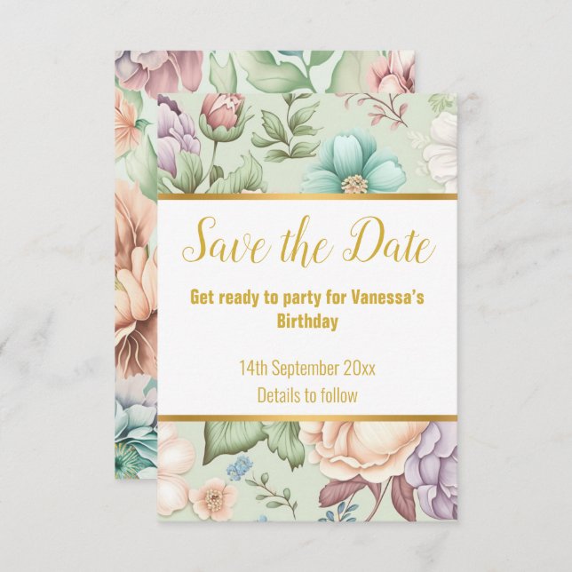 ELEGANT SAGE GREEN FLORAL RESPONSE RSVP CARD (Front/Back)