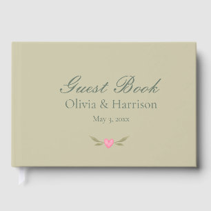 Elegant Sage Green Floral Wedding Guest Book