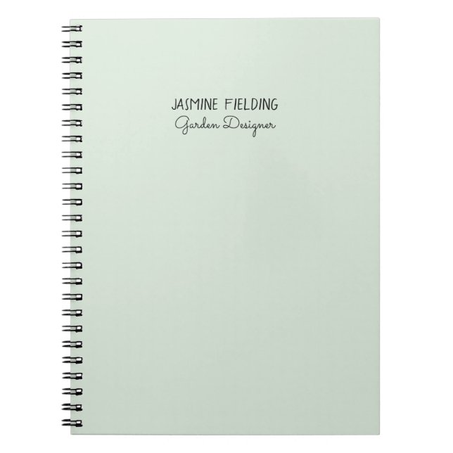 Elegant Sage Green Garden Designer Personalised Notebook (Front)