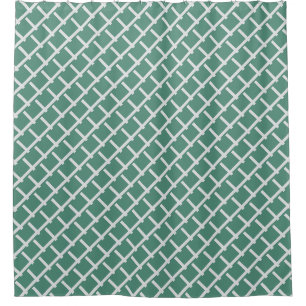 Elegant Sage Green Geometric Pattern Shower Curtain