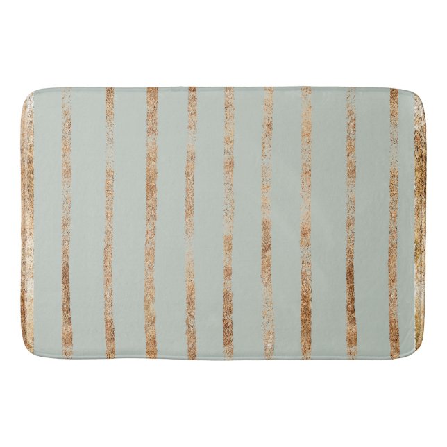 Elegant Sage Green Gold  Bath Mat (Front)