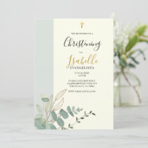 Elegant Sage Green Gold Eucalyptus Christening