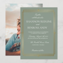 Elegant Sage Green & Gold Monogram Wedding