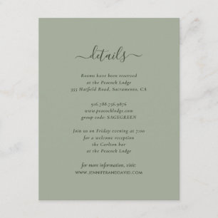 Elegant Sage Green Guest Information Cards