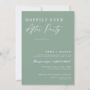 Elegant Sage Green Happily Ever After QR Code Invitation