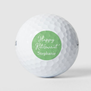 Elegant Sage Green Happy Retirement Party Golf Balls