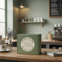 Elegant Sage Green Ivory French Bakery Thank You