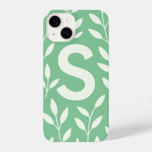 “Elegant Sage Green Leaf Phone Case with Trendy