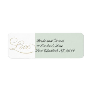 Elegant Sage Green LOVE Return Address Labels