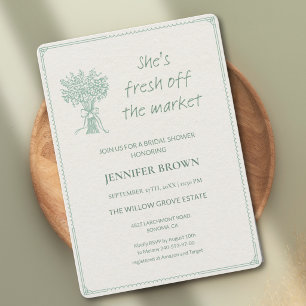 Elegant Sage Green Minimalist Bridal Shower invite