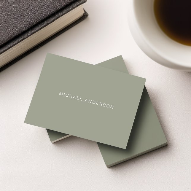 Elegant Sage Green Minimalist Clean Professional Business Card (Creator Uploaded)