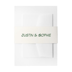 Elegant Sage Green Minimalist Wedding Invitation Belly Band