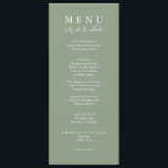 Elegant Sage Green Modern Let's Eat Wedding Dinner Menu<br><div class="desc">A sage green  and white elegant minimalist chic wedding light green dinner menu. Which features chic template design of sage green background and white typography . And let's eat wording in elegant chic calligraphy.</div>
