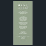 Elegant Sage Green Modern Let's Eat Wedding Dinner Menu<br><div class="desc">A sage green  and white elegant minimalist chic wedding light green dinner menu. Which features chic template design of sage green background and white typography . And let's eat wording in elegant chic calligraphy.</div>