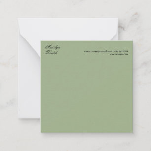 Elegant Sage Green Modern Note Card Design Style