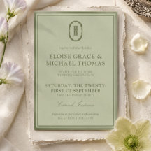 Elegant Sage Green Monogram Wedding