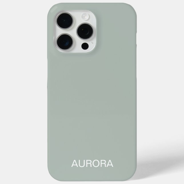 Elegant Sage Green Personalised Name -  Case-Mate iPhone Case (Back)