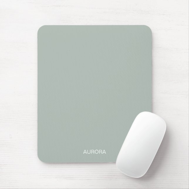 Elegant Sage Green Personalised Name -  Mouse Pad (With Mouse)