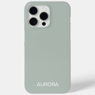 Elegant Sage Green Personalized Name -  iPhone 15 Pro Max Case