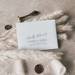 Elegant Sage Green Printed Address RSVP Envelope