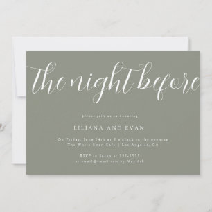 Elegant Sage Green Rehearsal Dinner Invitation