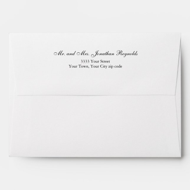 Elegant Sage Green Return Address  Envelope (Back (Top Flap))