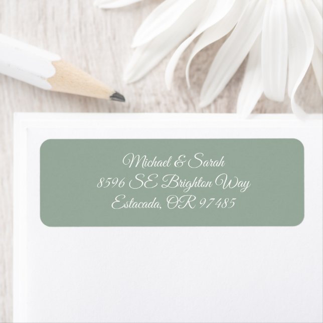Elegant Sage Green Return Address Label (Insitu)
