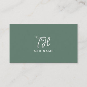Elegant Sage Green Script Event Planner Business Card